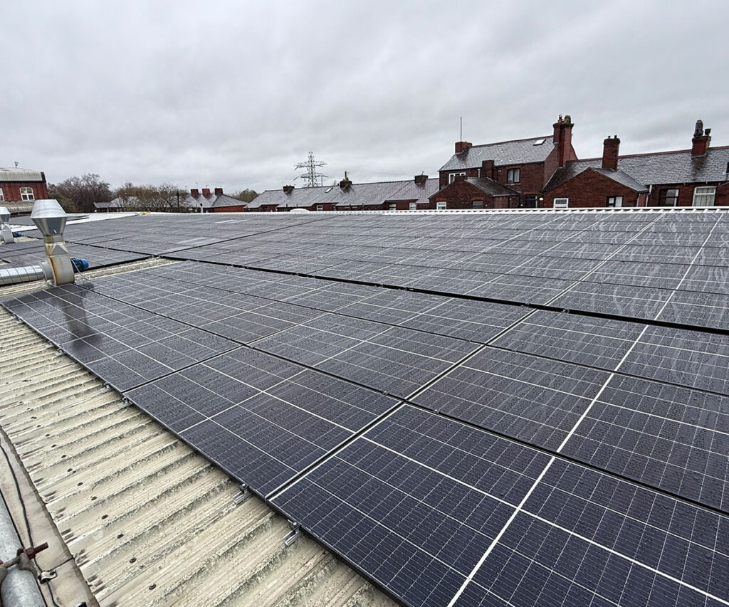 Solar-hybrid renewable energy system supporting reliable electronic manufacturing for UK Electronics customers